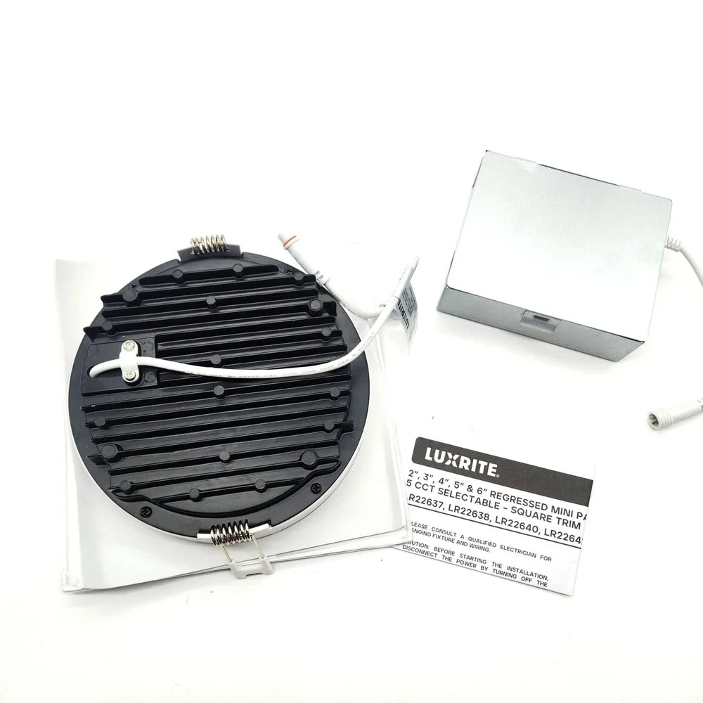 Luxrite‎ 6 Inch Square LED Recessed Light 18W 5CCT 1800LM Dimmable Canless ETL
